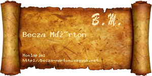 Becza Márton névjegykártya