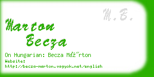 marton becza business card